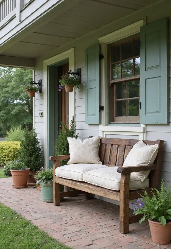 27 Farmhouse Front Porch Ideas for Inviting Curb Appeal - 10. Garden Seating