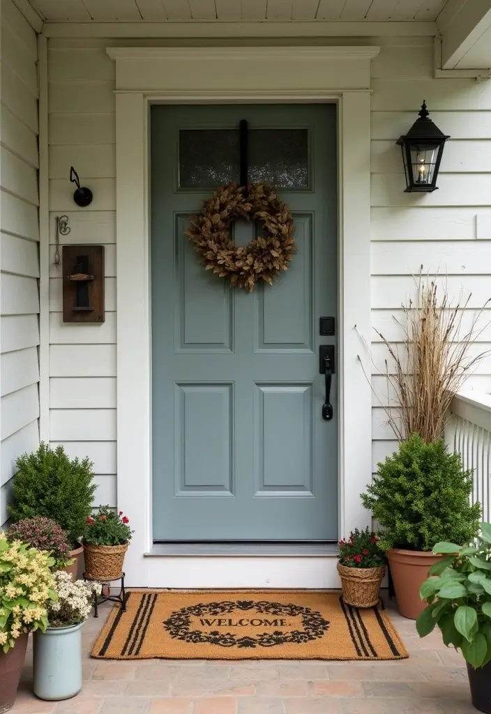 27 Farmhouse Front Porch Ideas for Inviting Curb Appeal - 11. Welcome Mats
