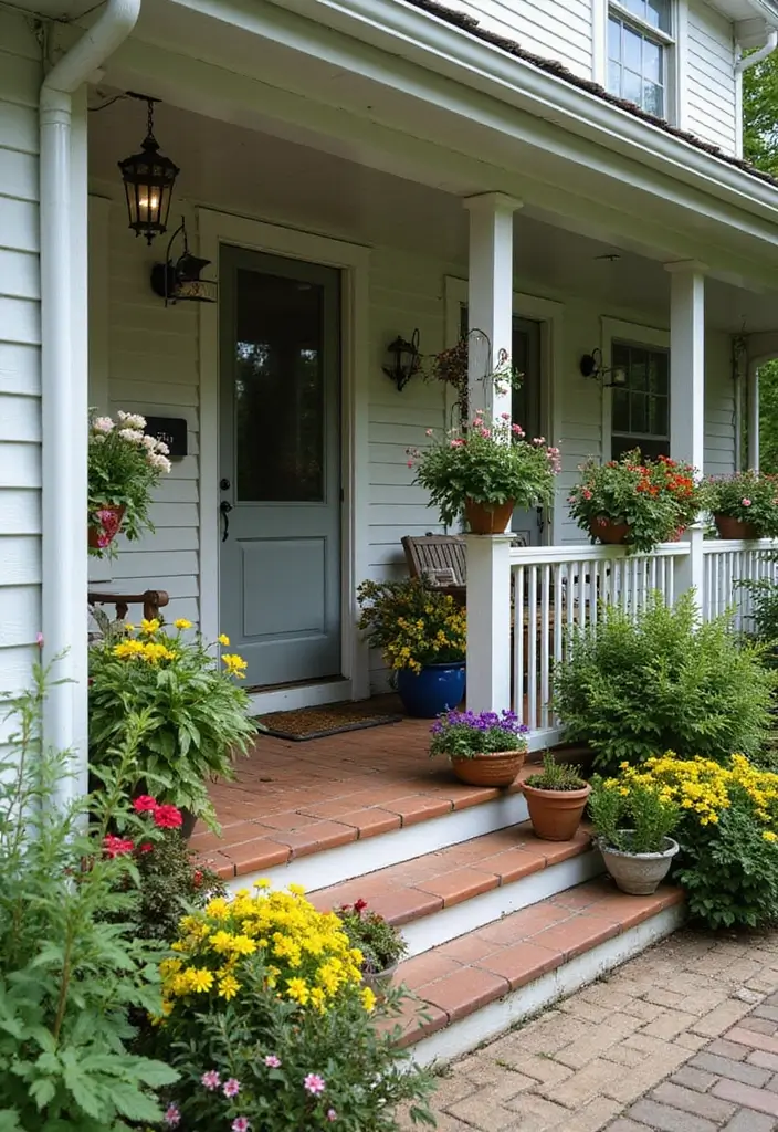 27 Farmhouse Front Porch Ideas for Inviting Curb Appeal - 26. Butterfly-Friendly Plants