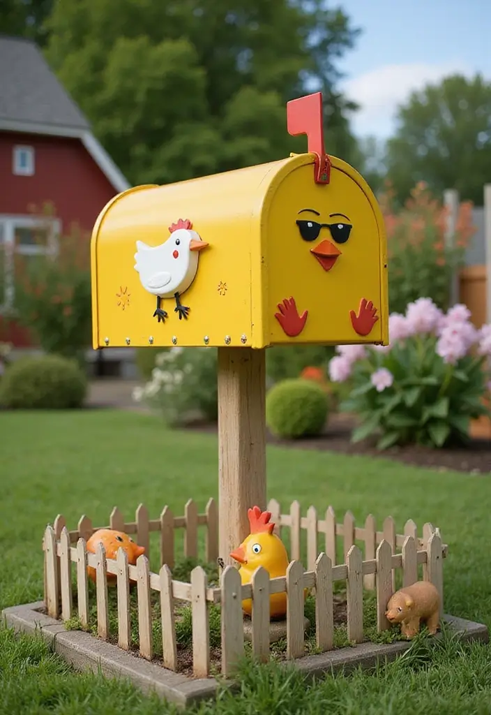 27 Farmhouse Mailbox Designs That Add Curbside Charm 13 27 Farmhouse Mailbox Designs That Add Curbside Charm - 13. Farm Animal Accents