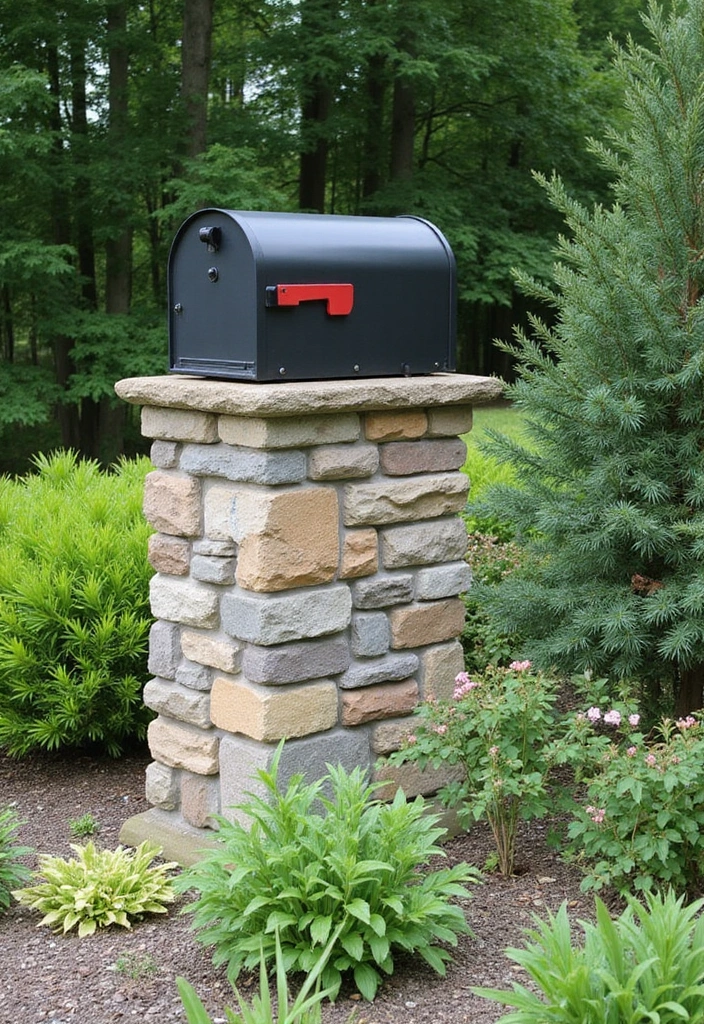 27 Farmhouse Mailbox Designs That Add Curbside Charm 15 27 Farmhouse Mailbox Designs That Add Curbside Charm - 15. Flagstone and Stone Accents