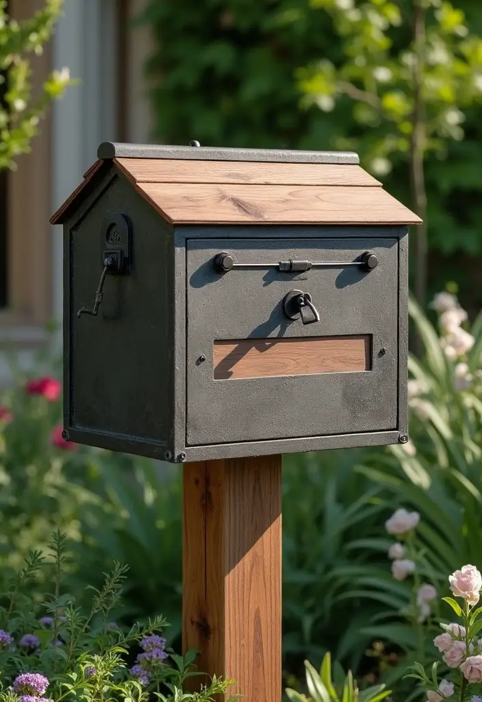 27 Farmhouse Mailbox Designs That Add Curbside Charm 17 27 Farmhouse Mailbox Designs That Add Curbside Charm - 17. Industrial Farmhouse Fusion