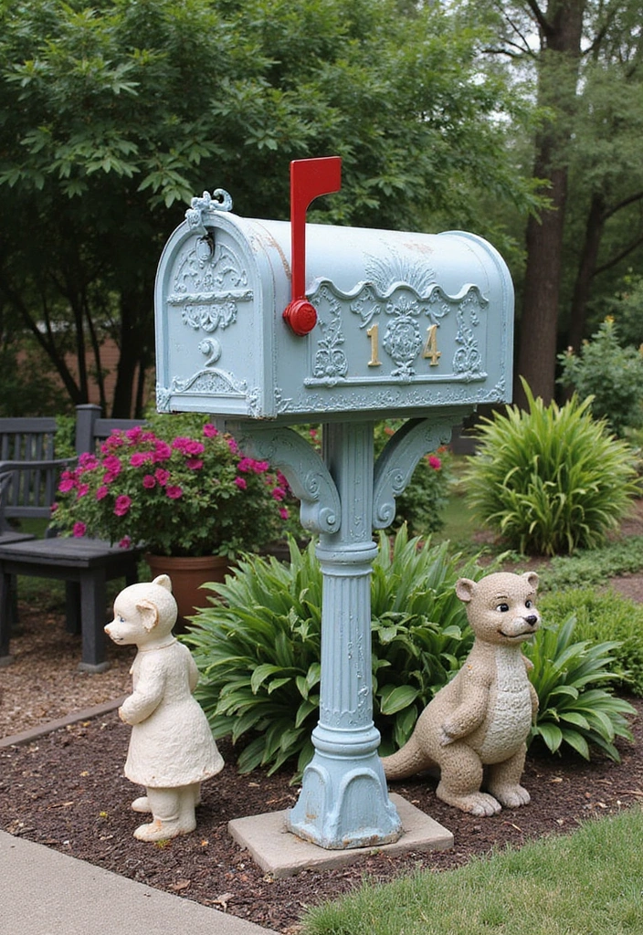 27 Farmhouse Mailbox Designs That Add Curbside Charm 27 27 Farmhouse Mailbox Designs That Add Curbside Charm - 27. Statement Pieces