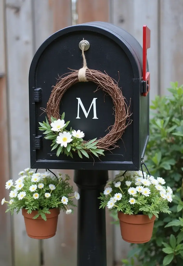 27 Farmhouse Mailbox Designs That Add Curbside Charm 7 27 Farmhouse Mailbox Designs That Add Curbside Charm - 7. Farmhouse Chic with Monograms