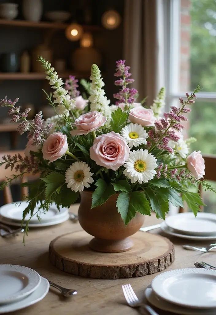 27 Farmhouse Table Decor Inspirations to Try at Home 1 27 Farmhouse Table Decor Inspirations to Try at Home - 1. Rustic Wooden Centerpiece