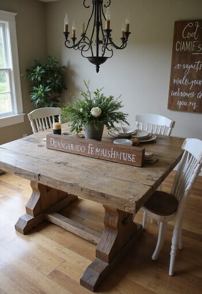 27 Farmhouse Table Decor Inspirations to Try at Home 16 27 Farmhouse Table Decor Inspirations to Try at Home - 16. Farmhouse Signs