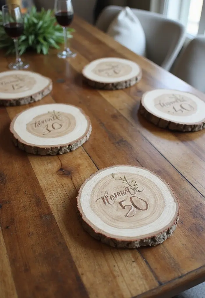 27 Farmhouse Table Decor Inspirations to Try at Home 26 27 Farmhouse Table Decor Inspirations to Try at Home - 26. Customized Coasters