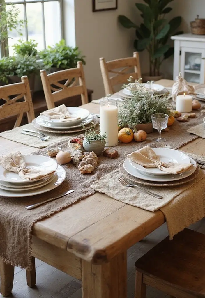 27 Farmhouse Table Decor Inspirations to Try at Home 9 27 Farmhouse Table Decor Inspirations to Try at Home - 9. Layered Textiles