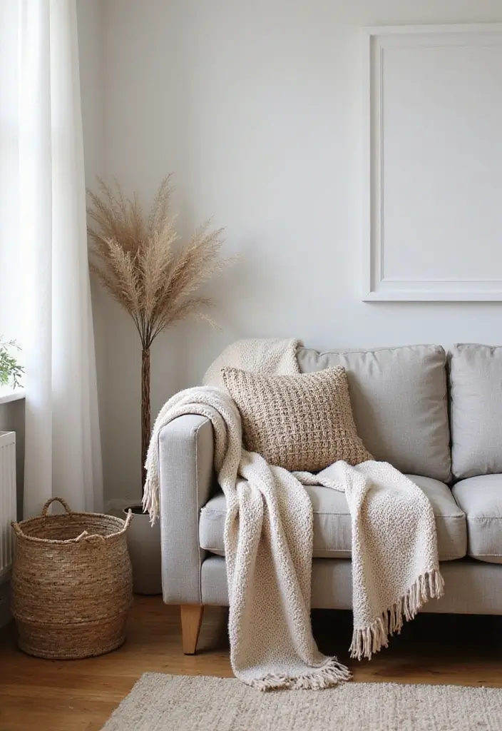 27 Living Room Decor Farmhouse Ideas You’ll Love 1 27 Living Room Decor Farmhouse Ideas You’ll Love - 1. Cozy Throw Blankets