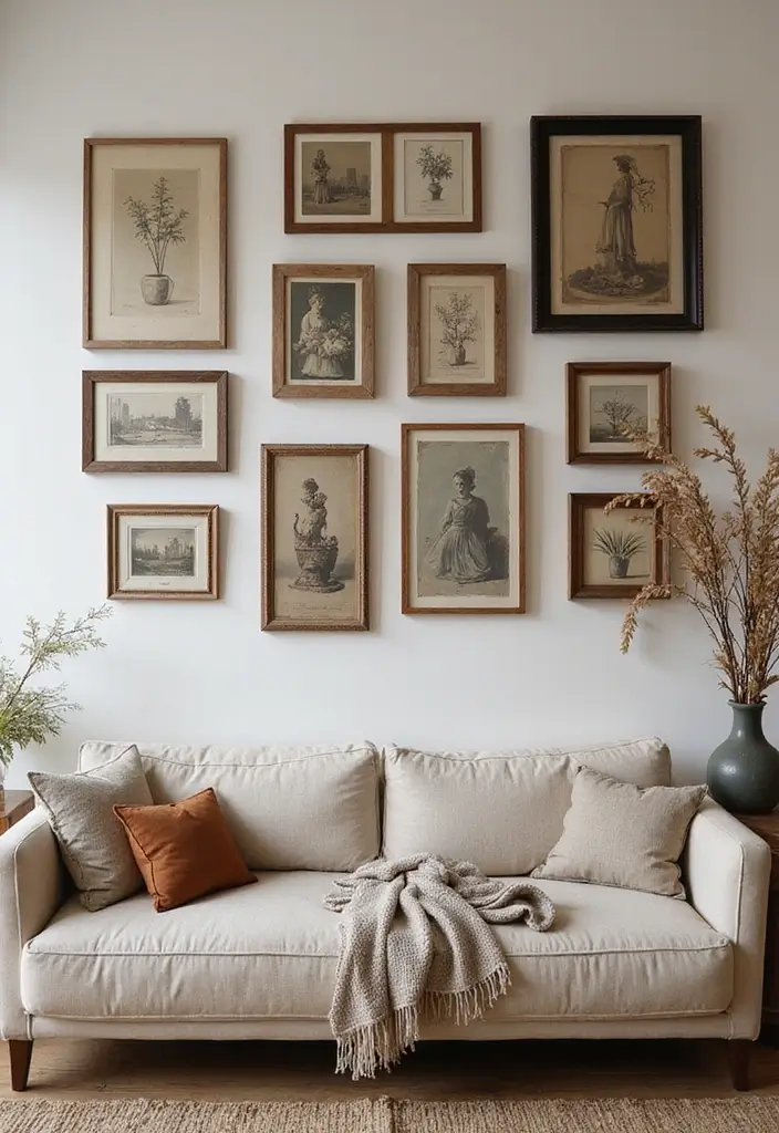 27 Living Room Decor Farmhouse Ideas You’ll Love 6 27 Living Room Decor Farmhouse Ideas You’ll Love - 6. Vintage Wall Art