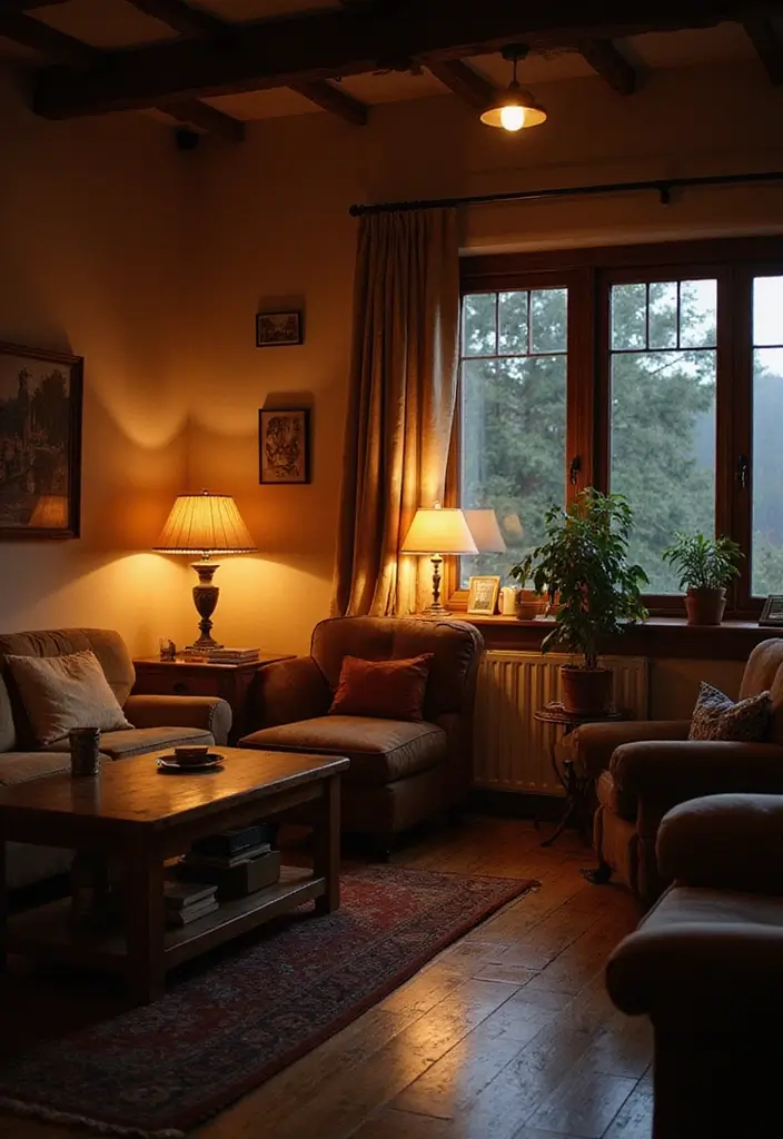 27 Living Room Decor Farmhouse Ideas You’ll Love 7 27 Living Room Decor Farmhouse Ideas You’ll Love - 7. Soft Lighting