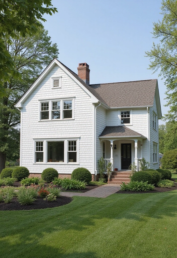 27 White Farmhouse Exterior Looks That Stay Timeless 13 27 White Farmhouse Exterior Looks That Stay Timeless - 13. Shingle vs. Board-and-Batten Siding