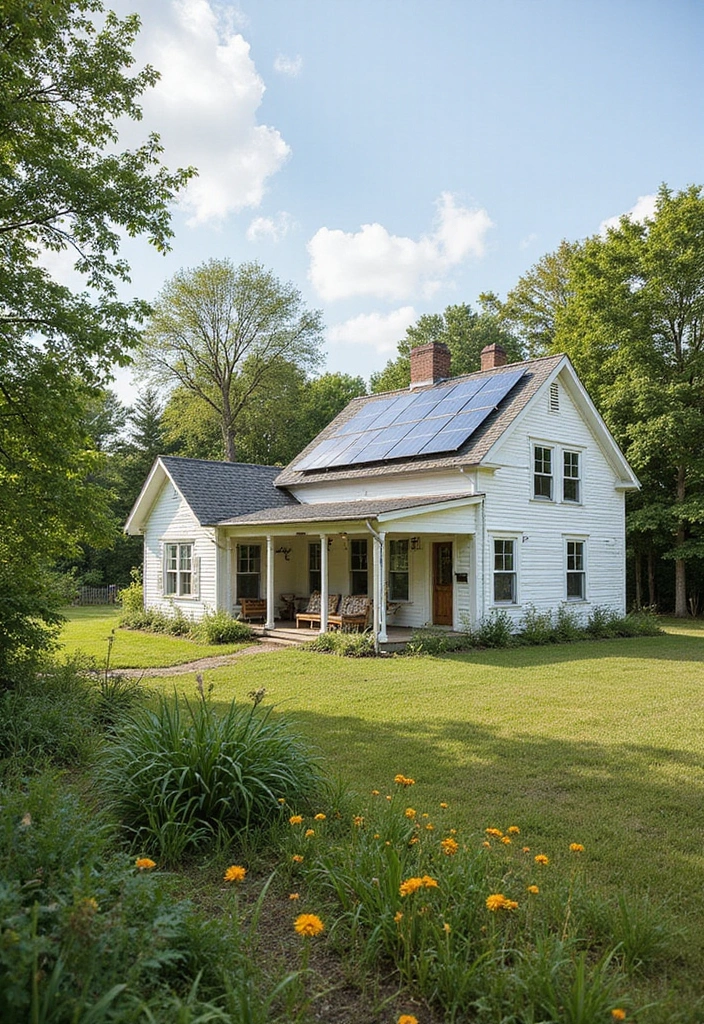 27 White Farmhouse Exterior Looks That Stay Timeless 14 27 White Farmhouse Exterior Looks That Stay Timeless - 14. Sustainable Materials