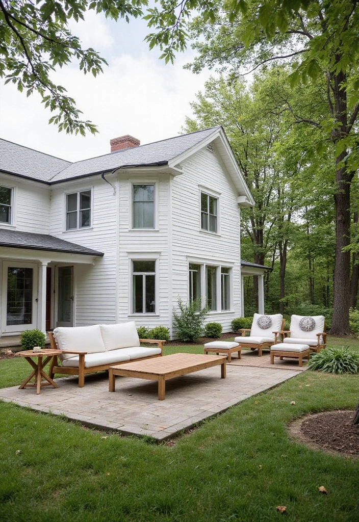 27 White Farmhouse Exterior Looks That Stay Timeless 22 27 White Farmhouse Exterior Looks That Stay Timeless - 22. Multifunctional Spaces
