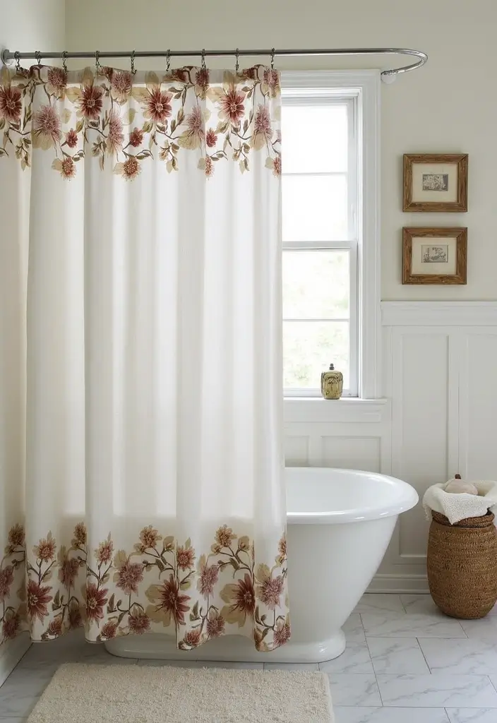 28 Farmhouse Bathroom Decor Ideas That Feel Fresh and Inviting - 15. Farmhouse Style Shower Curtains