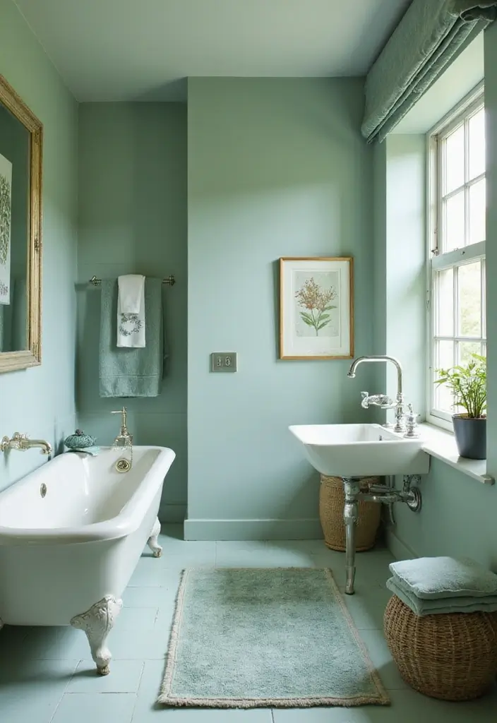 28 Farmhouse Bathroom Decor Ideas That Feel Fresh and Inviting - 17. Soft Color Palettes for Serenity