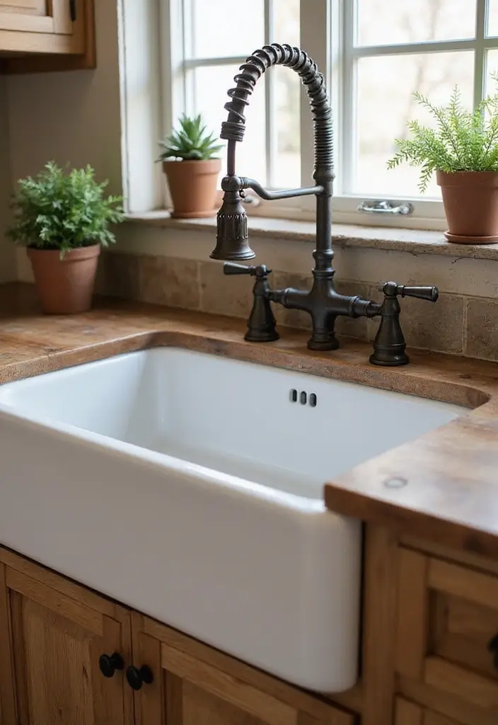 28 Farmhouse Bathroom Decor Ideas That Feel Fresh and Inviting - 3. Farmhouse Sink for Functional Beauty