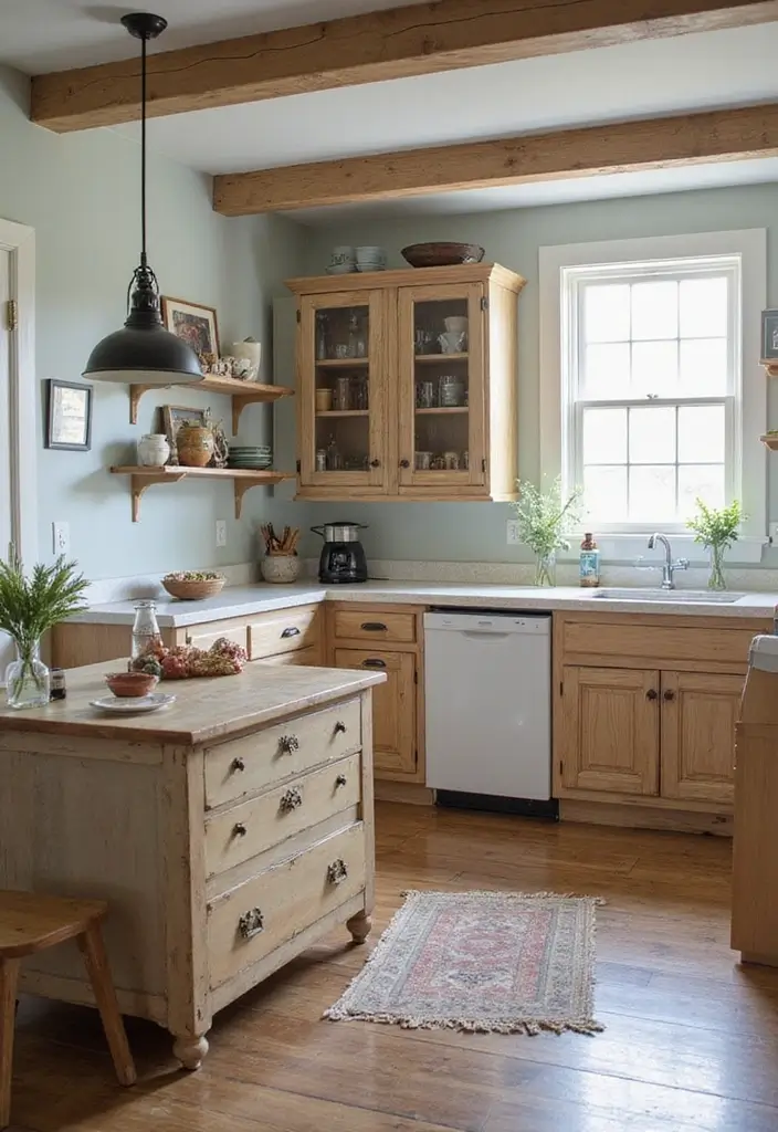 28 Farmhouse Kitchen Designs That Mix Rustic and Modern 19 28 Farmhouse Kitchen Designs That Mix Rustic and Modern - 19. Upcycled Furniture