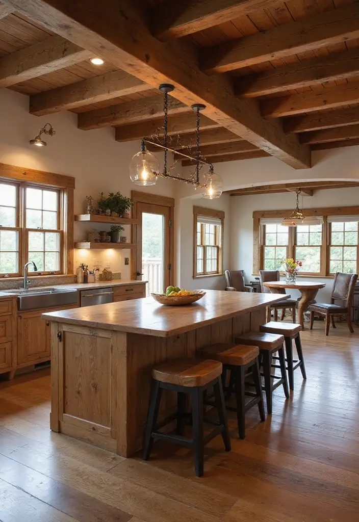 28 Farmhouse Kitchen Designs That Mix Rustic and Modern 4 28 Farmhouse Kitchen Designs That Mix Rustic and Modern - 4. Rustic Wood Accents