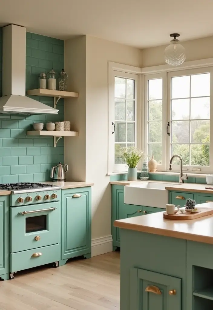 28 Farmhouse Kitchen Designs That Mix Rustic and Modern 5 28 Farmhouse Kitchen Designs That Mix Rustic and Modern - 5. Modern Appliances with a Touch of Vintage