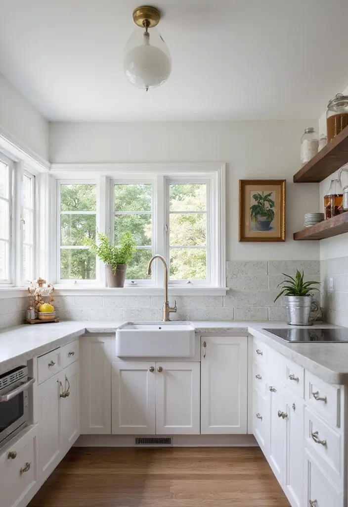 28 Farmhouse Kitchen Designs That Mix Rustic and Modern 8 28 Farmhouse Kitchen Designs That Mix Rustic and Modern - 8. Neutral Color Palettes with Bold Accents