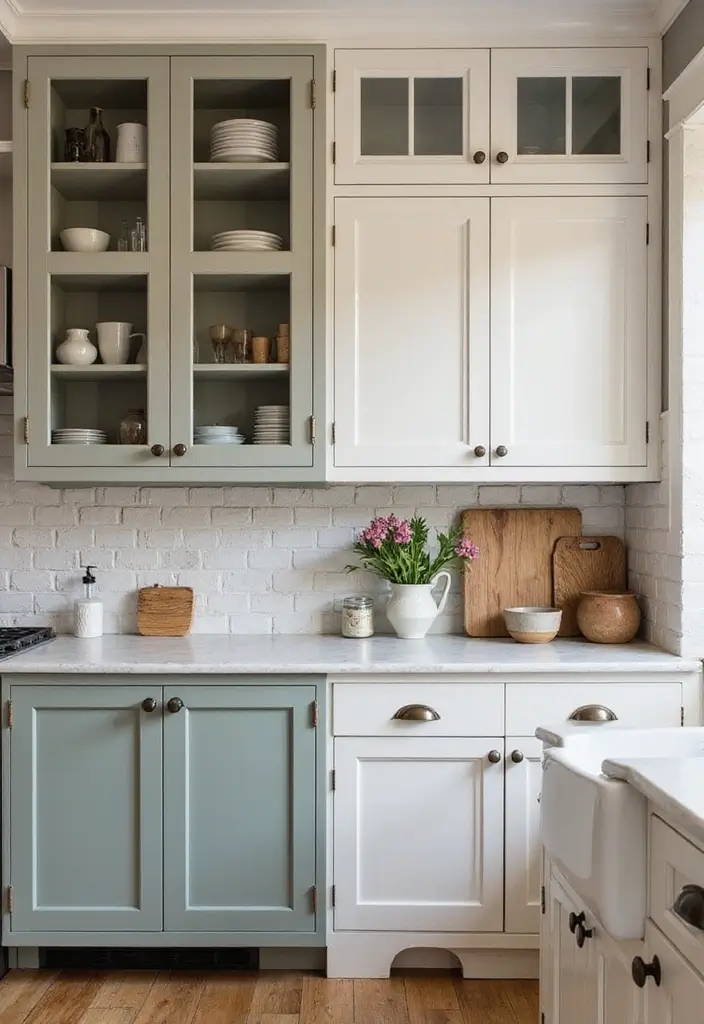 28 Farmhouse Kitchen Designs That Mix Rustic and Modern 9 28 Farmhouse Kitchen Designs That Mix Rustic and Modern - 9. Unique Cabinetry Styles