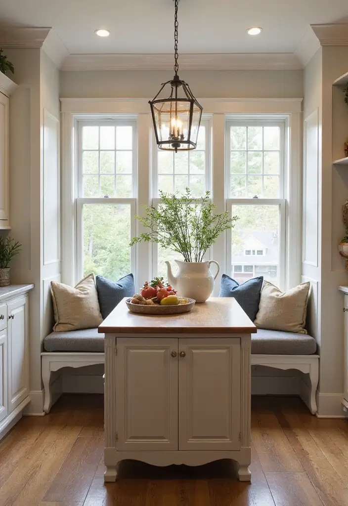 28 Farmhouse Kitchen Island Ideas You’ll Want to Copy 24 28 Farmhouse Kitchen Island Ideas You’ll Want to Copy - 24. Functional Breakfast Nook Island