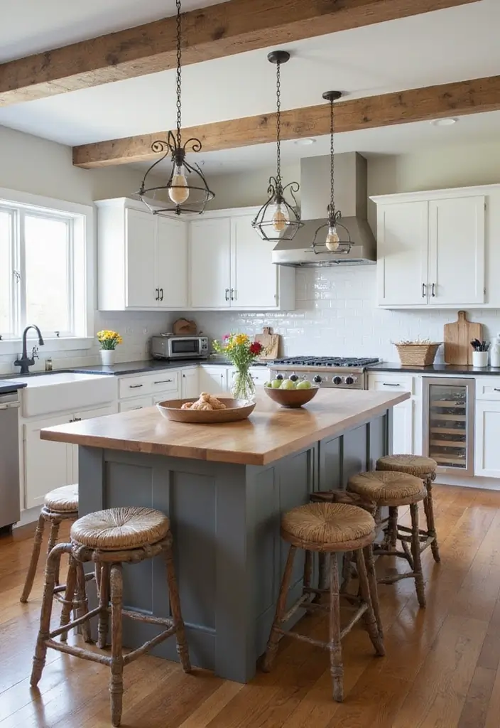 28 Farmhouse Kitchen Island Ideas You’ll Want to Copy 26 28 Farmhouse Kitchen Island Ideas You’ll Want to Copy - 26. Farmhouse Island with Built-in Seating