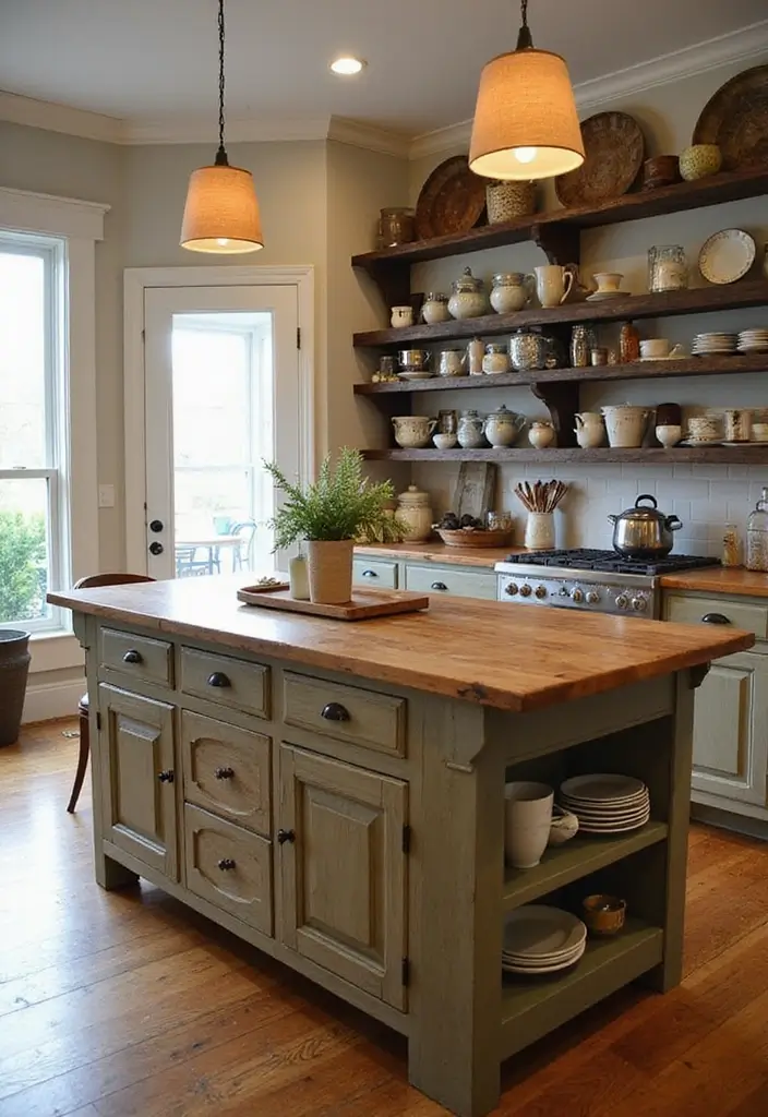 28 Farmhouse Kitchen Island Ideas You’ll Want to Copy 5 28 Farmhouse Kitchen Island Ideas You’ll Want to Copy - 5. Open Shelving Concept