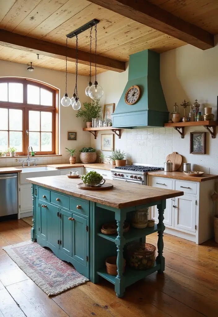 28 Farmhouse Kitchen Island Ideas You’ll Want to Copy 7 28 Farmhouse Kitchen Island Ideas You’ll Want to Copy - 7. Farmhouse Kitchen Island with a Twist