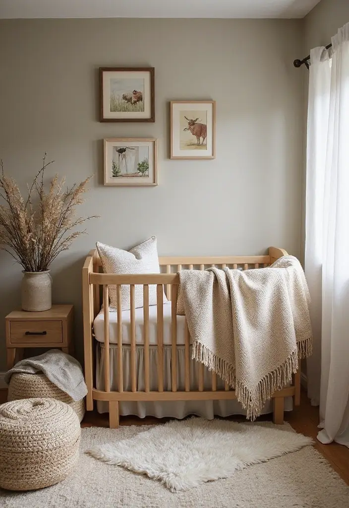 28 Farmhouse Nursery Designs Full of Charm and Comfort 18 28 Farmhouse Nursery Designs Full of Charm and Comfort - 18. Earthy Textures