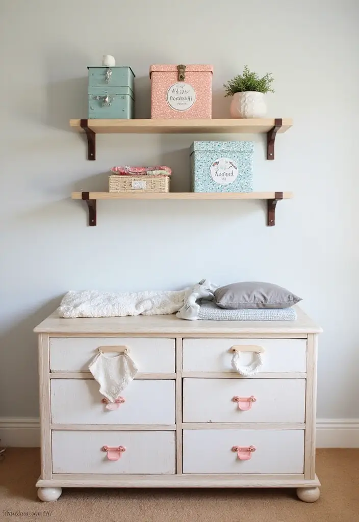 28 Farmhouse Nursery Designs Full of Charm and Comfort 19 28 Farmhouse Nursery Designs Full of Charm and Comfort - 19. Creative Storage Solutions