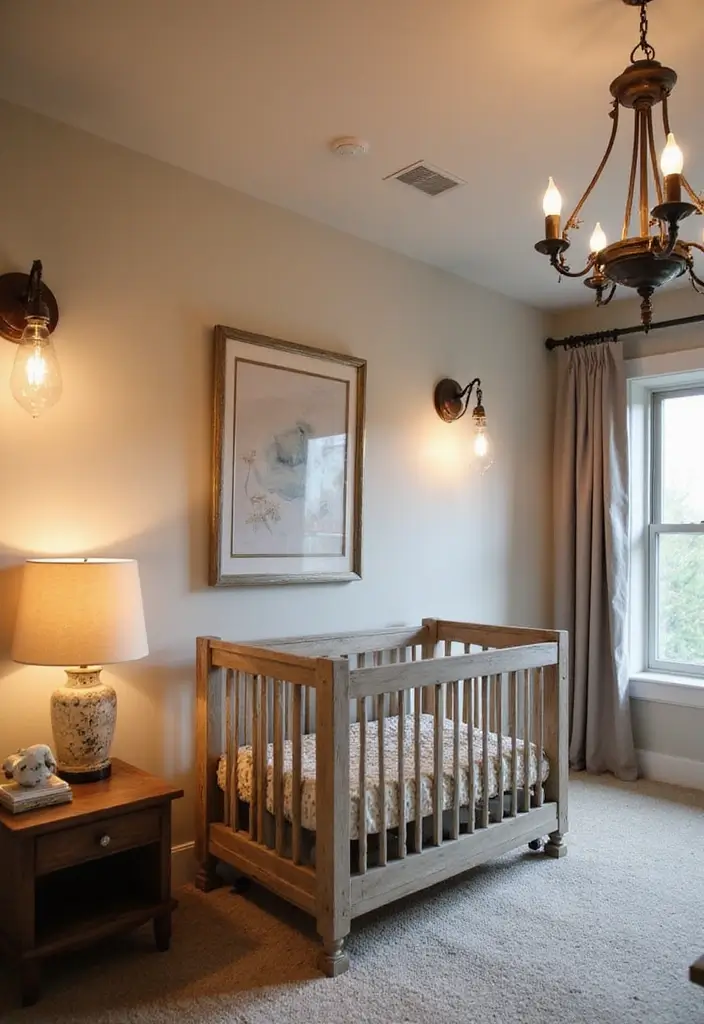 28 Farmhouse Nursery Designs Full of Charm and Comfort 6 28 Farmhouse Nursery Designs Full of Charm and Comfort - 6. Rustic Lighting Fixtures
