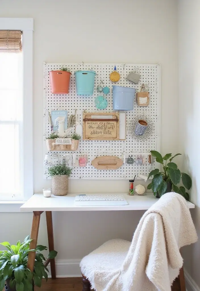 28 Farmhouse Office Inspirations That Balance Work and Style 13 28 Farmhouse Office Inspirations That Balance Work and Style - 14. Customizable Wall Organization