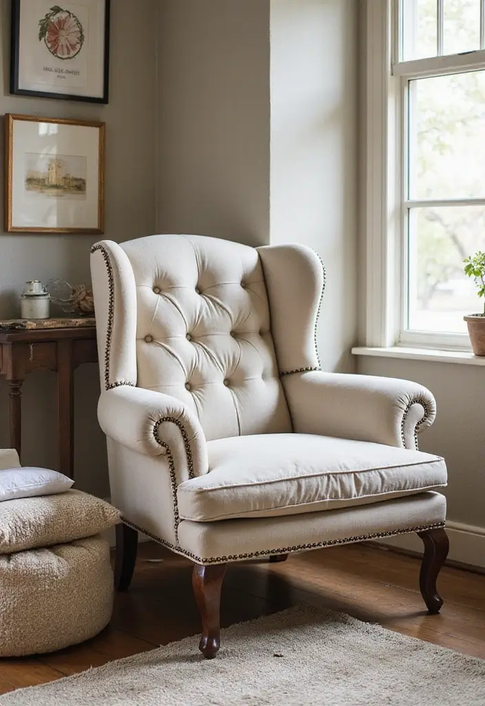 28 Farmhouse Office Inspirations That Balance Work and Style 2 28 Farmhouse Office Inspirations That Balance Work and Style - 2. Vintage Accent Chairs
