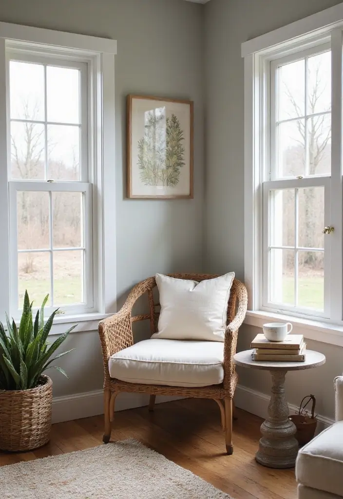 28 Farmhouse Office Inspirations That Balance Work and Style 21 28 Farmhouse Office Inspirations That Balance Work and Style - 22. A Cozy Reading Nook