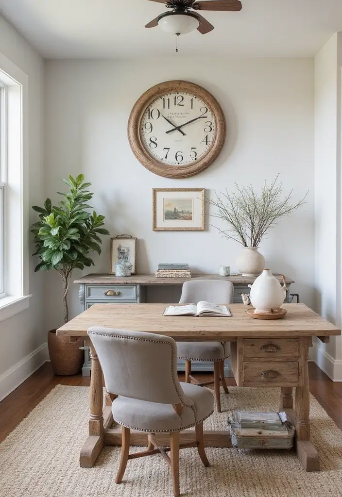 28 Farmhouse Office Inspirations That Balance Work and Style 26 28 Farmhouse Office Inspirations That Balance Work and Style - 28. Mixing Old and New