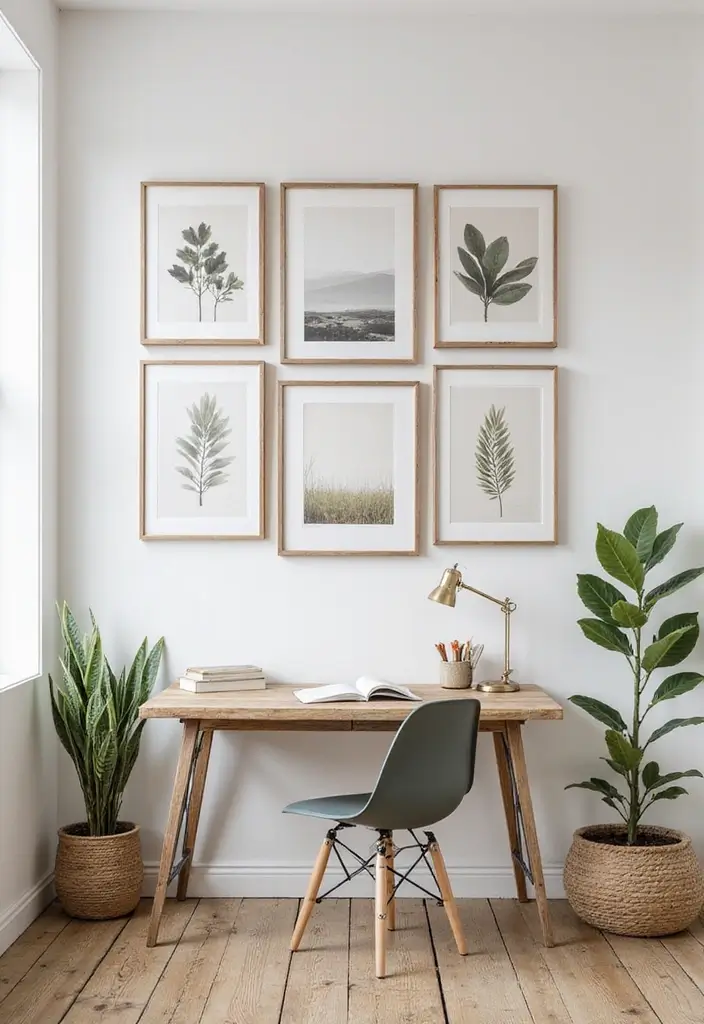 28 Farmhouse Office Inspirations That Balance Work and Style 6 28 Farmhouse Office Inspirations That Balance Work and Style - 7. Bold Wall Art
