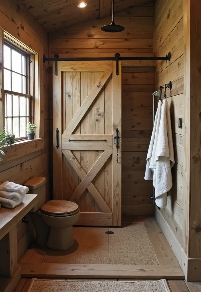 28 Farmhouse Shower Designs That Balance Comfort and Style 23 28 Farmhouse Shower Designs That Balance Comfort and Style - 23. Granary Style Features