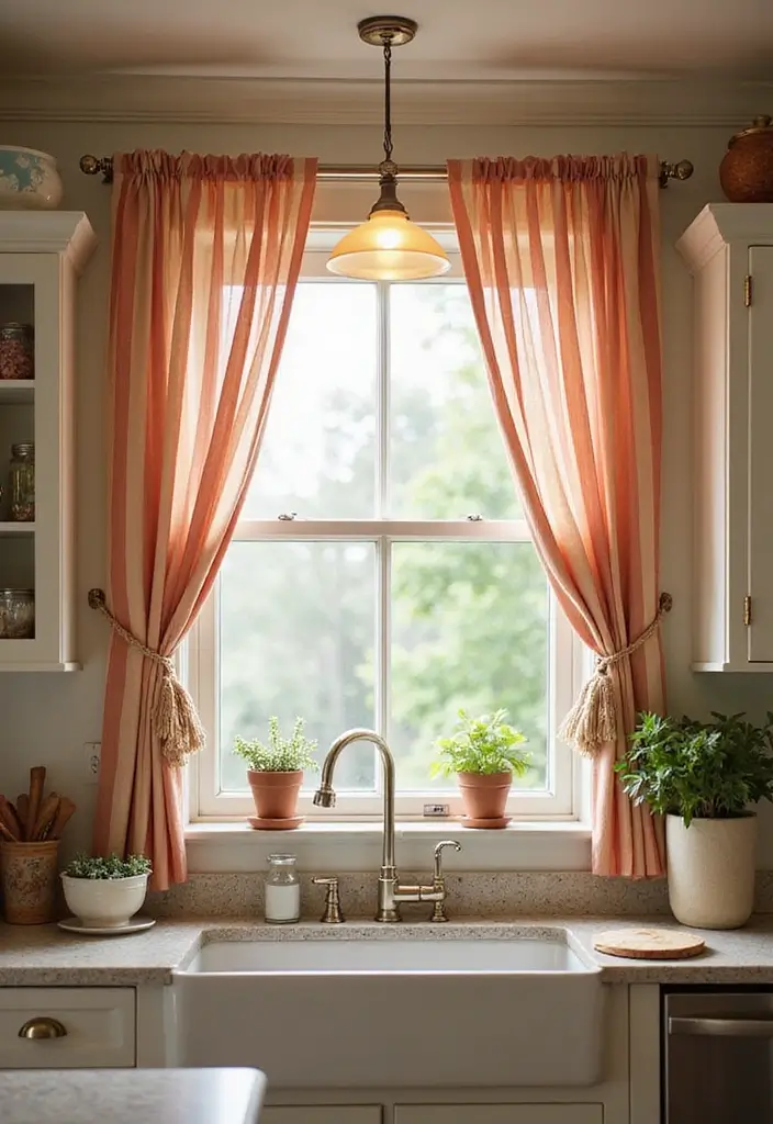 28 Farmhouse Style Curtain Ideas That Complete the Look 13 28 Farmhouse Style Curtain Ideas That Complete the Look - 13. Farmhouse Stripes