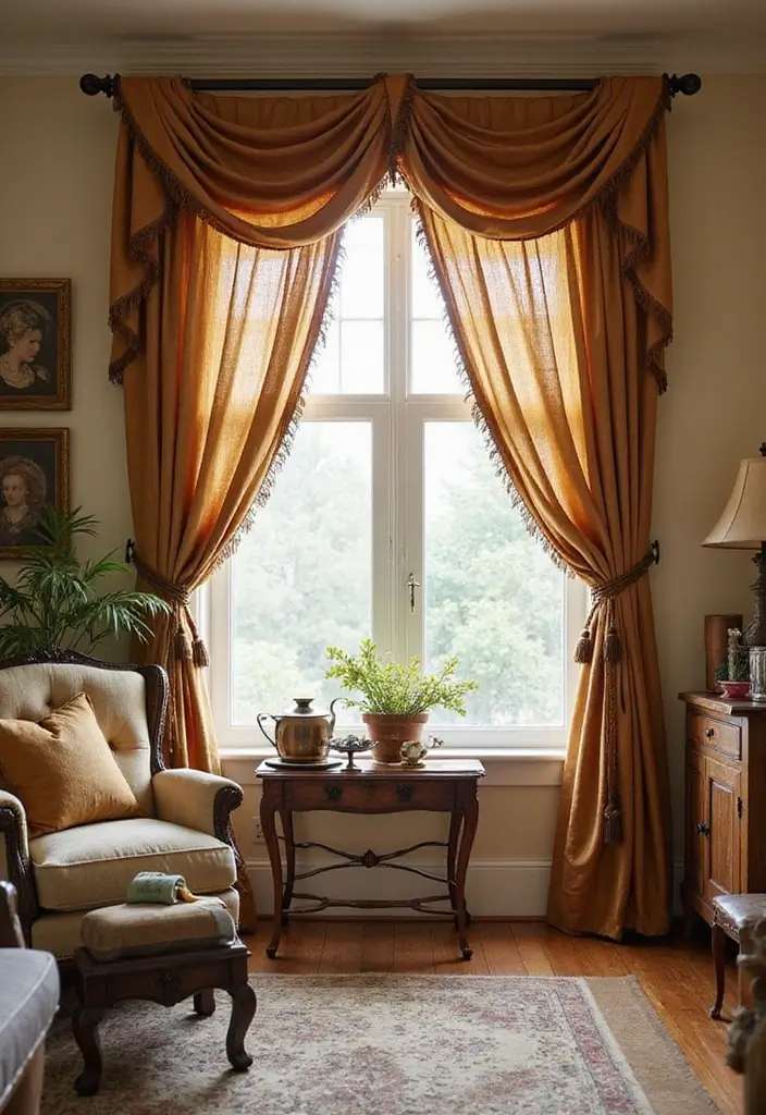 28 Farmhouse Style Curtain Ideas That Complete the Look 15 28 Farmhouse Style Curtain Ideas That Complete the Look - 15. Farmhouse Swags