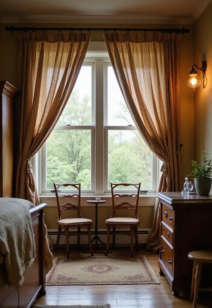 28 Farmhouse Style Curtain Ideas That Complete the Look 17 28 Farmhouse Style Curtain Ideas That Complete the Look - 17. Vintage Ticking Stripe