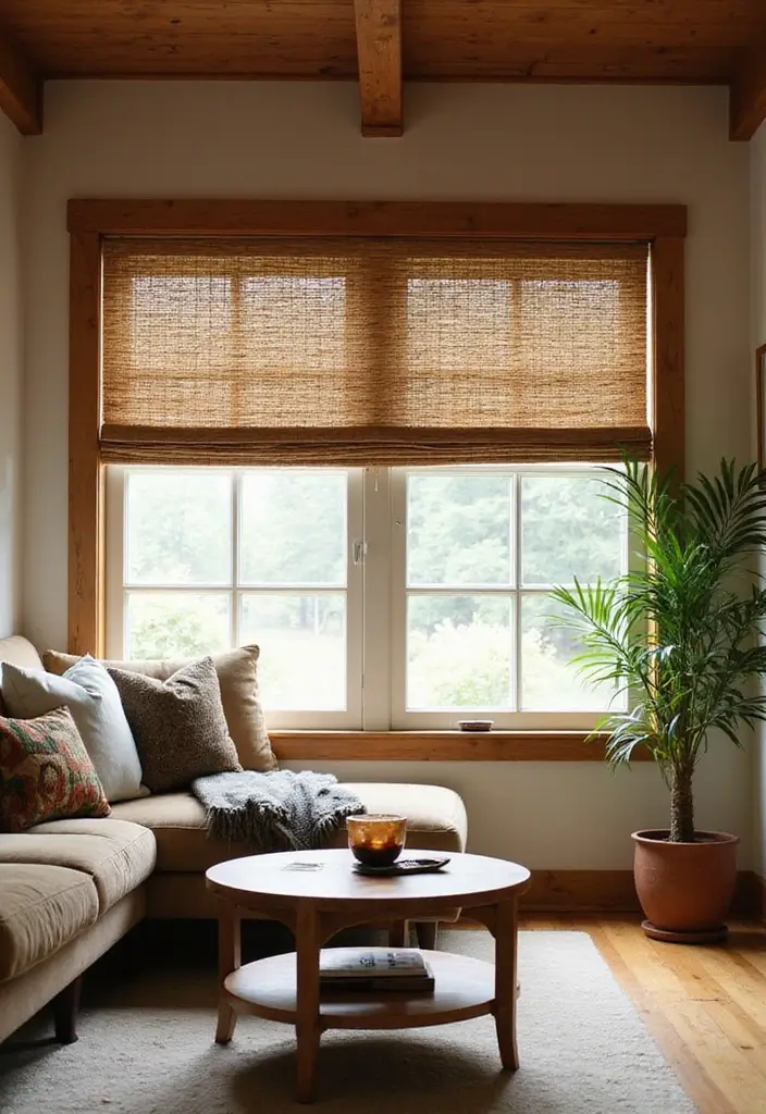 28 Farmhouse Style Curtain Ideas That Complete the Look 18 28 Farmhouse Style Curtain Ideas That Complete the Look - 18. Simple Bamboo Shades