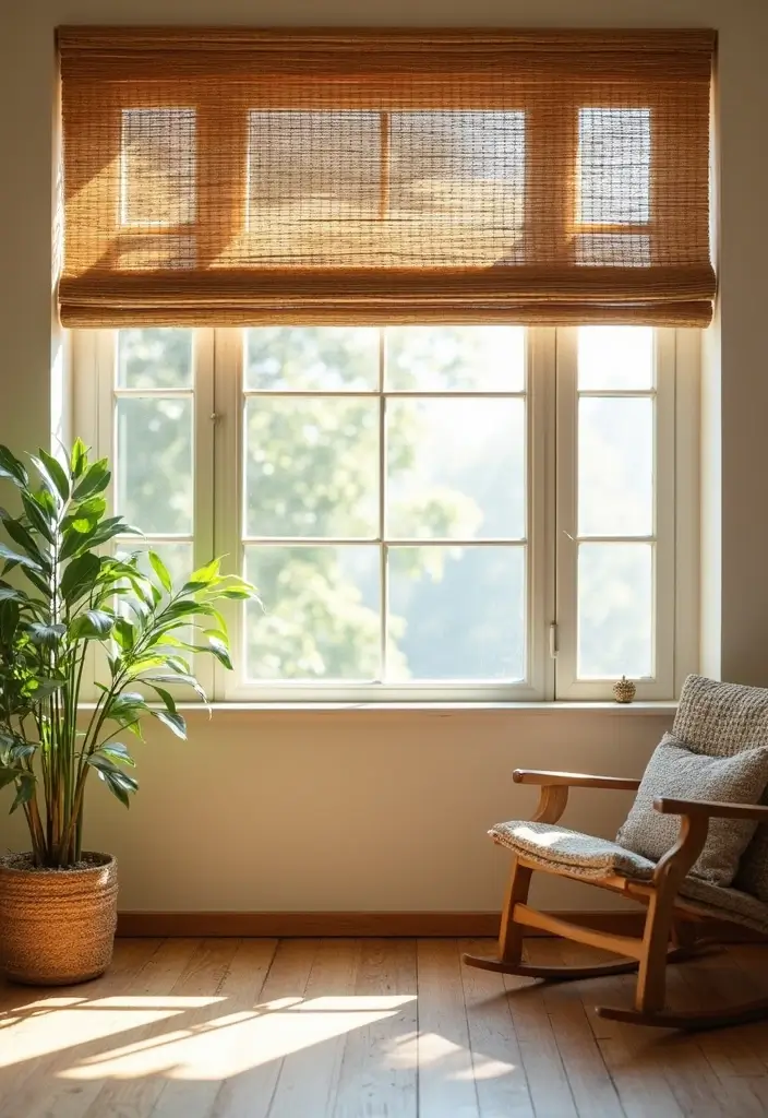 28 Farmhouse Style Curtain Ideas That Complete the Look 6 28 Farmhouse Style Curtain Ideas That Complete the Look - 6. Natural Fiber Blinds