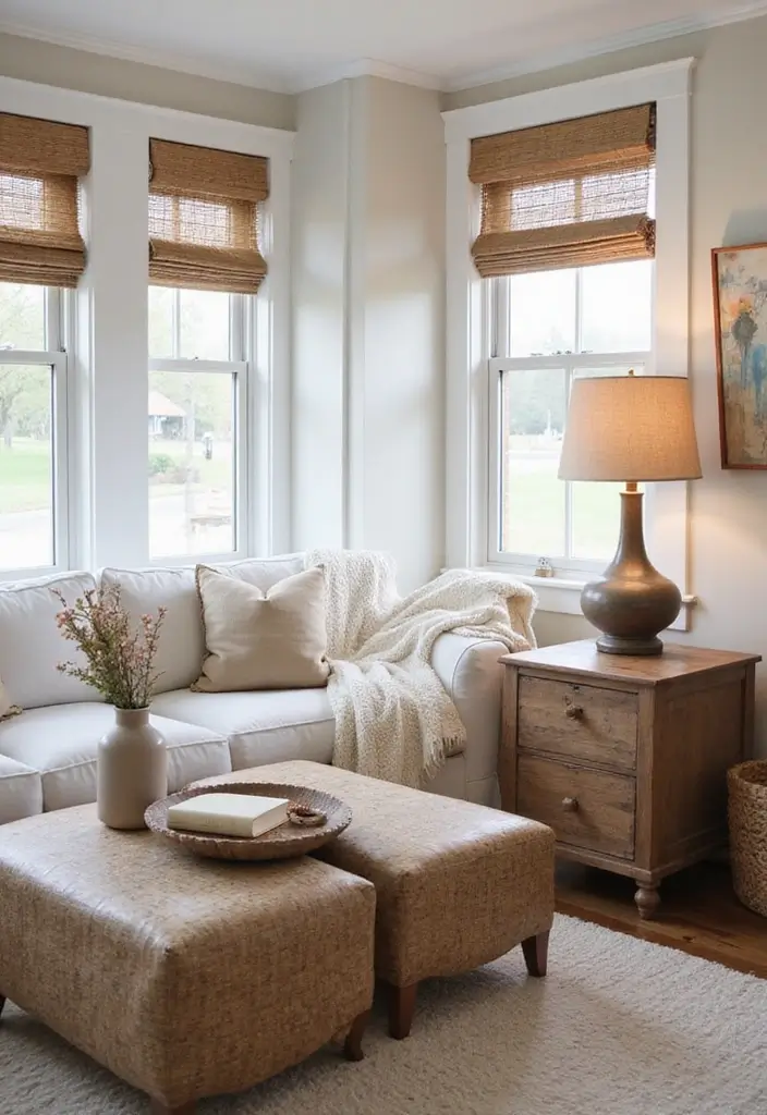 28 Modern Farmhouse Living Room Ideas Full of Style 22 28 Modern Farmhouse Living Room Ideas Full of Style - 22. Cozy Textures in Lighting