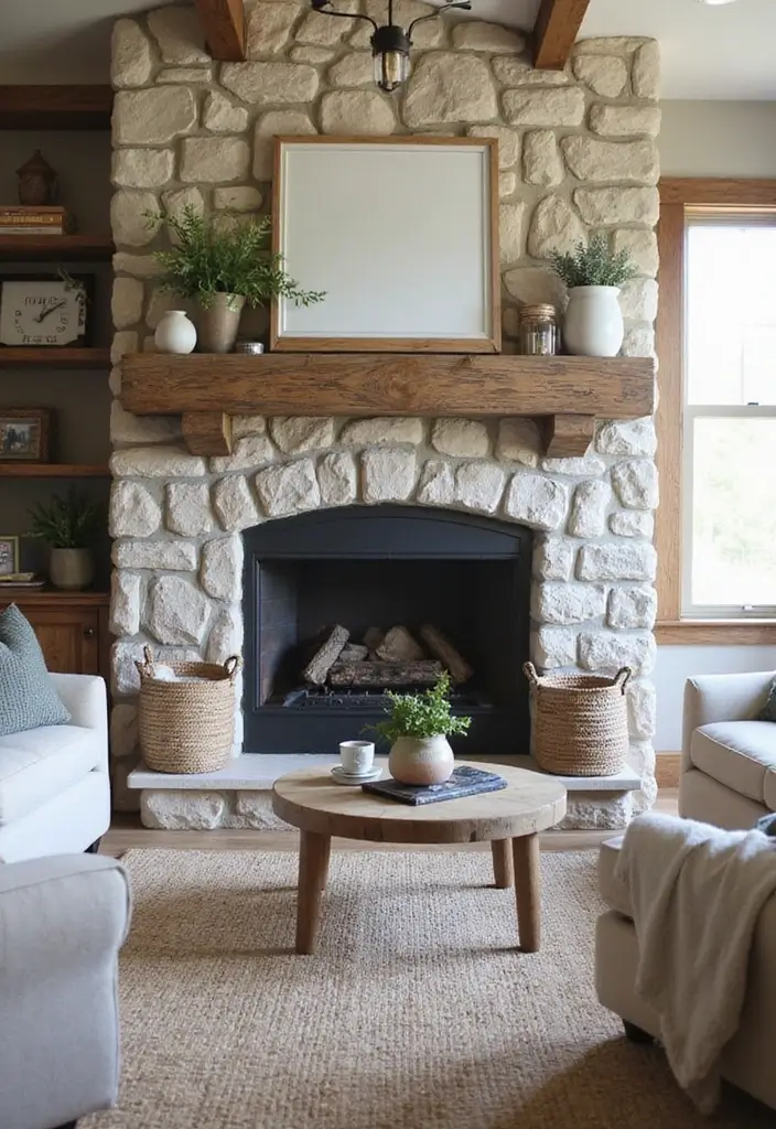 28 Modern Farmhouse Living Room Ideas Full of Style 5 28 Modern Farmhouse Living Room Ideas Full of Style - 5. Cozy Fireplaces