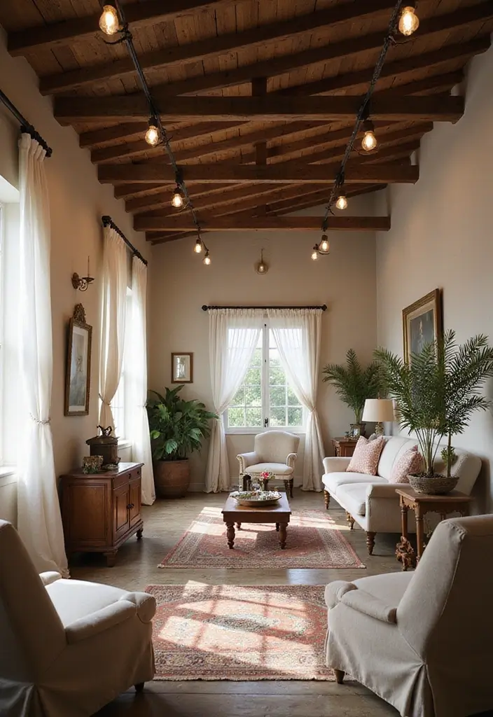 29 Farmhouse Ceiling Ideas That Add Rustic Drama 1 29 Farmhouse Ceiling Ideas That Add Rustic Drama - 1. Exposed Wooden Beams