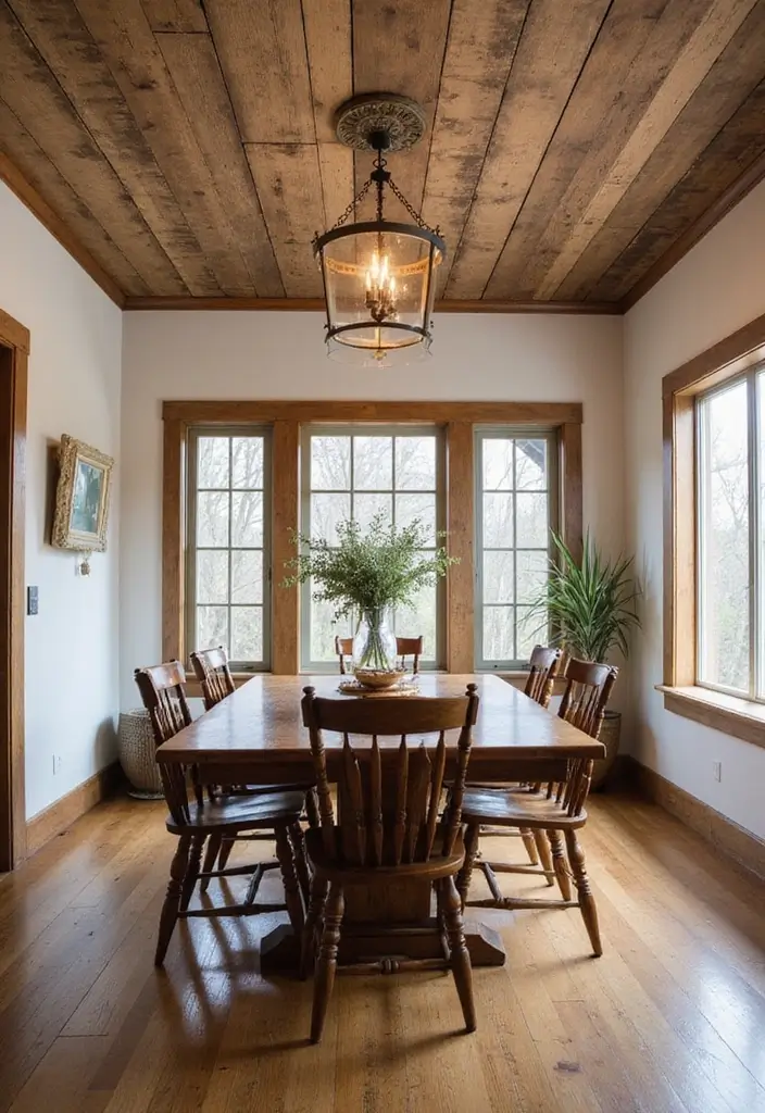 29 Farmhouse Ceiling Ideas That Add Rustic Drama 11 29 Farmhouse Ceiling Ideas That Add Rustic Drama - 11. Distressed Ceiling Planks