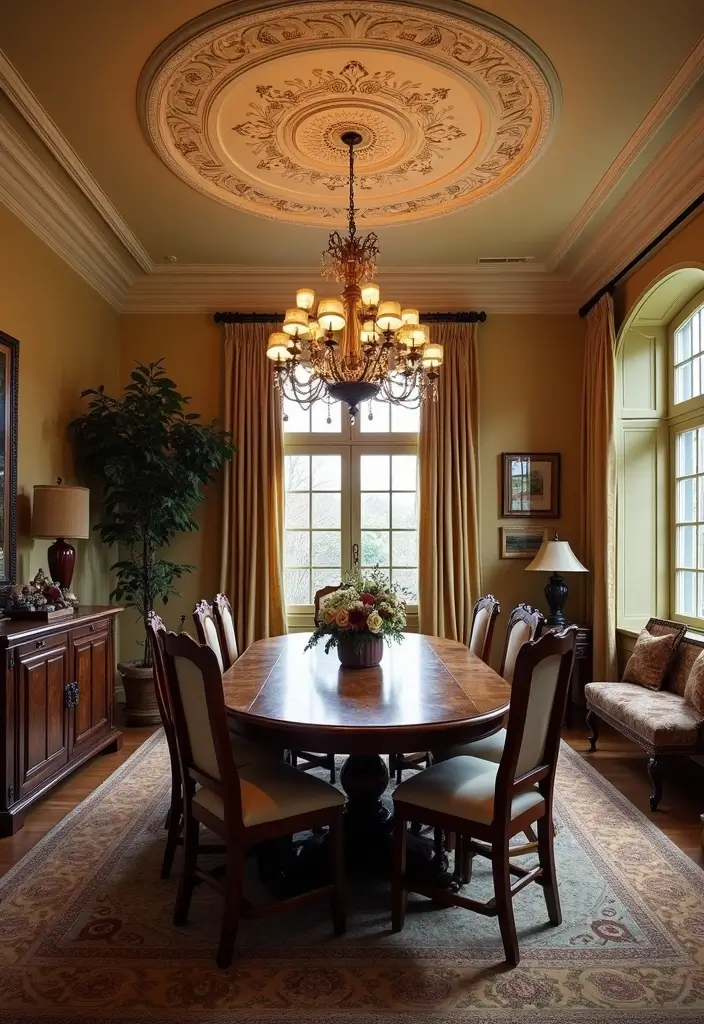 29 Farmhouse Ceiling Ideas That Add Rustic Drama 20 29 Farmhouse Ceiling Ideas That Add Rustic Drama - 20. Decorative Medallions