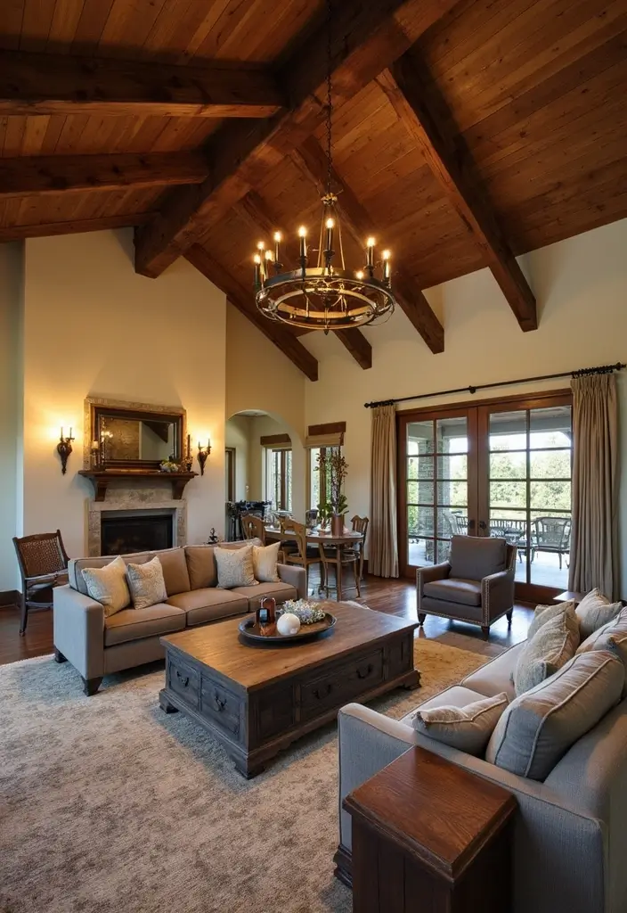 29 Farmhouse Ceiling Ideas That Add Rustic Drama 23 29 Farmhouse Ceiling Ideas That Add Rustic Drama - 23. Decorative Rafter Systems